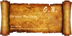 Orsós Melina névjegykártya