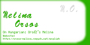 melina orsos business card